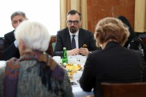 Spotkanie z władzami Torunia w Collegium Maximum (6.03.2018) [fot. Andrzej Romański]