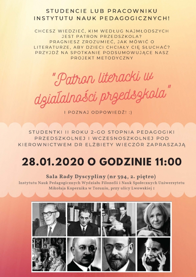 Projekt metodyczny "Patron literacki w działalności przedszkola" zdjęcie
