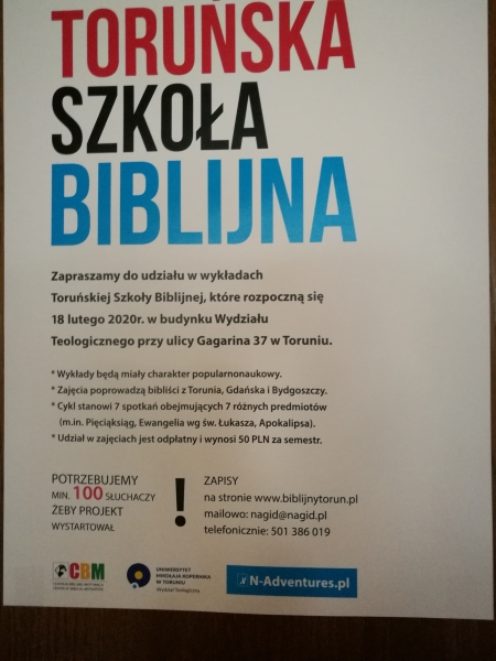 Inauguracja Toruńskiej Szkoły Biblijnej zdjęcie