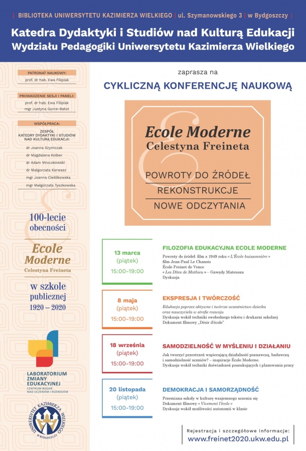 Konferencja naukowa poświęcona Ecole Moderne Celestyna Freineta zdjęcie