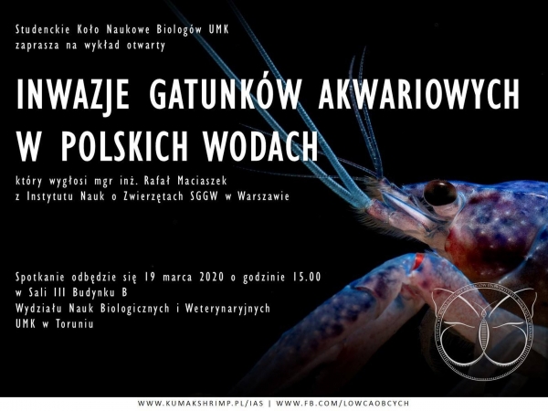 Uwaga zmiana terminu wykładu!! "Inwazje gatunków akwariowych w polskich wodach" zdjęcie