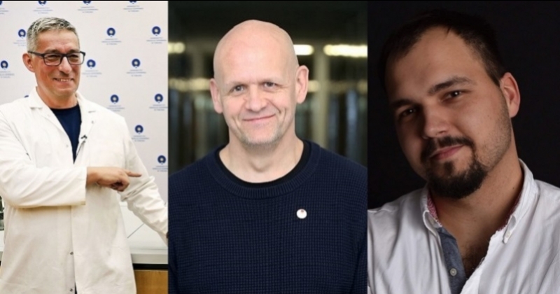 Od lewej: dr hab. Marek Wiśniewski, prof. UMK, prof. dr hab. Artur Terzyk, mgr Adam Bieniek Zdjęcie ilustracyjne