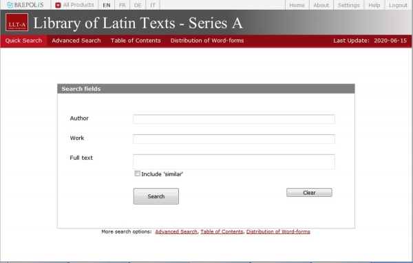 Dostęp do bazy Library of Latin Texts Complete zdjęcie