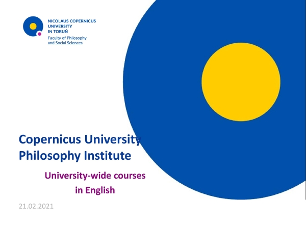 University-wide courses in English - Philosophy Institute, Copernicus University zdjęcie