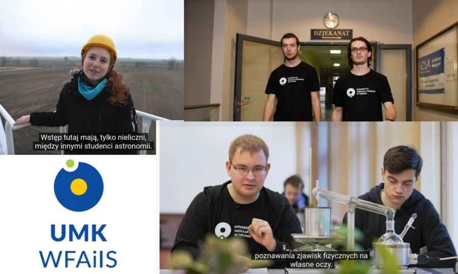 fot.proj. A. Bartkiewicz Zrzuty ekranów z filmów promocyjnych z YouTube oraz logo WFAiIS