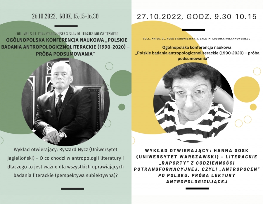 Na białym tle napis w zielonym kolorze: Polskie badania antropologicznoliterackie (1990-2020) - próba podsumowania