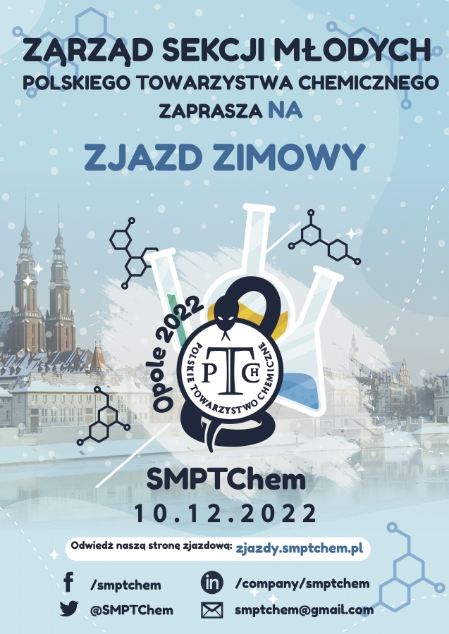 Zjazd Zimowy Sekcji Młodych Polskiego Towarzystwa Chemicznego Plakat informacyjny o Zimowym Zjeździe SMPTChem