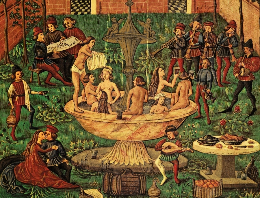 Fragmenty miniatury z kodeksu De Sphaera estense z Biblioteca Estense w Modenie. Kompendium astronomiczne i astrologiczne, wiek XV Zdjęcie ilustracyjne