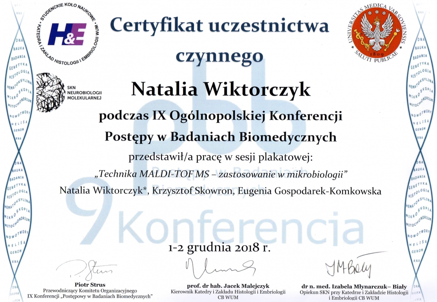 WYRÓŻNIENIE PODCZAS IX OGÓLNOPOLSKIEJ KONFERENCJI zdjęcie