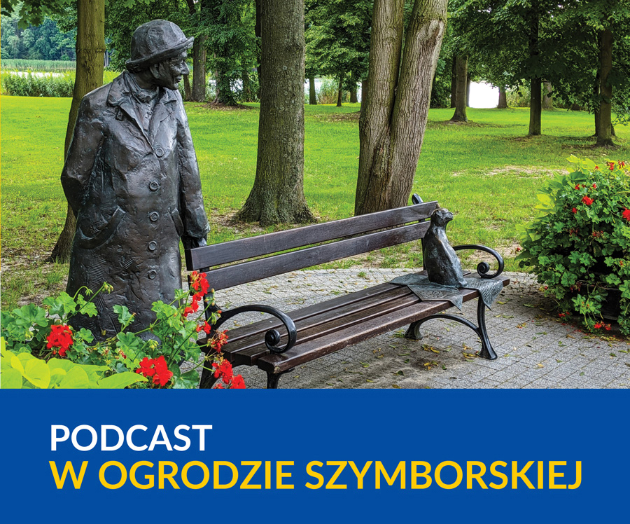 obrazek: Ławeczka Wisławy Szymborskiej w Kórniku fot.Siwy Wiatr | www.siwywiatr.pl na zdjęciu pomnik Wisławy Szymborskiej przy ławeczce w parku