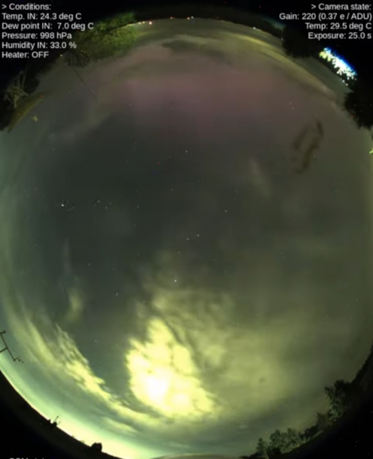kadr z nagrania stacji ALPS w Instytucie Astronomii fot.nadesłane kadr z nagrania stacji ALPS w Instytucie Astronomii