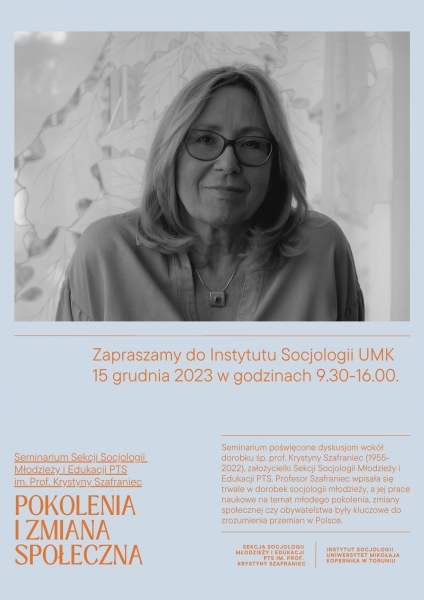Zaproszenie na seminarium im. prof. Krystyny Szafraniec