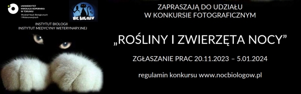 Konkurs fotograficzny "Rośliny i zwierzęta NOCY"