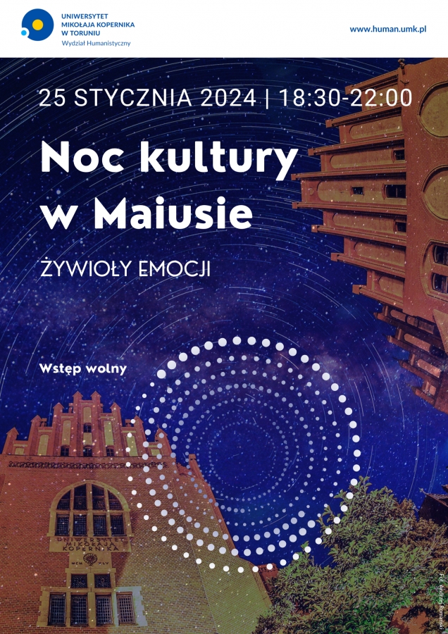 Zdjęcie wykorzystane w grafice: Andrzej Romański, archiwum UMK Zdjęcie budynku Collegium Maius w nocy