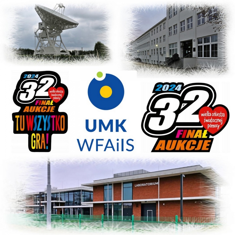 fot.W. Drozdowski Logo Wielkiej Orkiestry Świątecznej Pomocy i zdjęcia obiektów WFAiIS