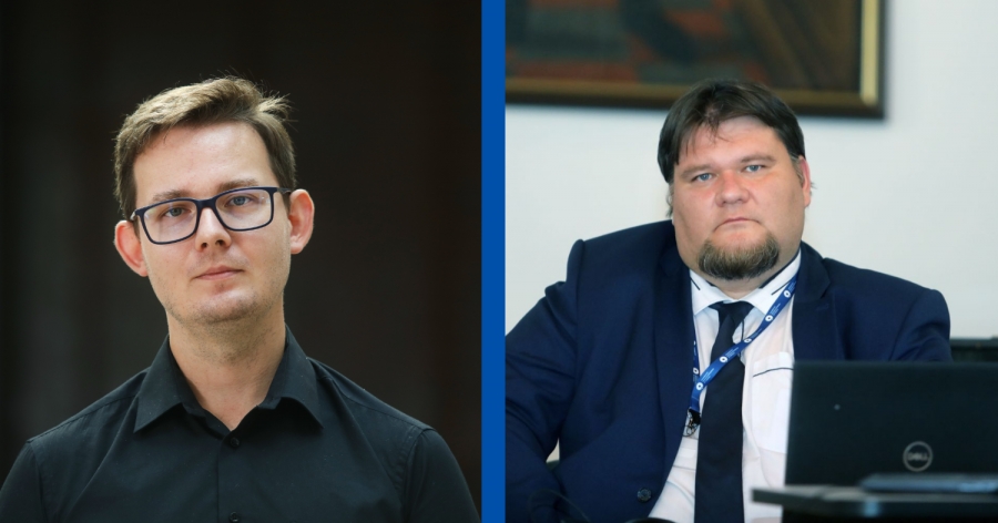 dr Hadrian Ciechanowski i dr Piotr Pranke fot.Andrzej Romański Zdjęcia portretowe 2 mężczyzn: dr Hadrian Ciechanowski oraz dr Piotr Pranke