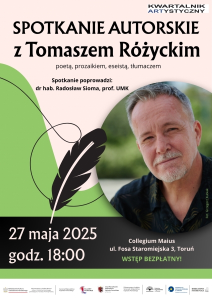Spotkanie autorskie z Tomaszem Różyckim w Collegium Maius Zdjęcie ilustracyjne