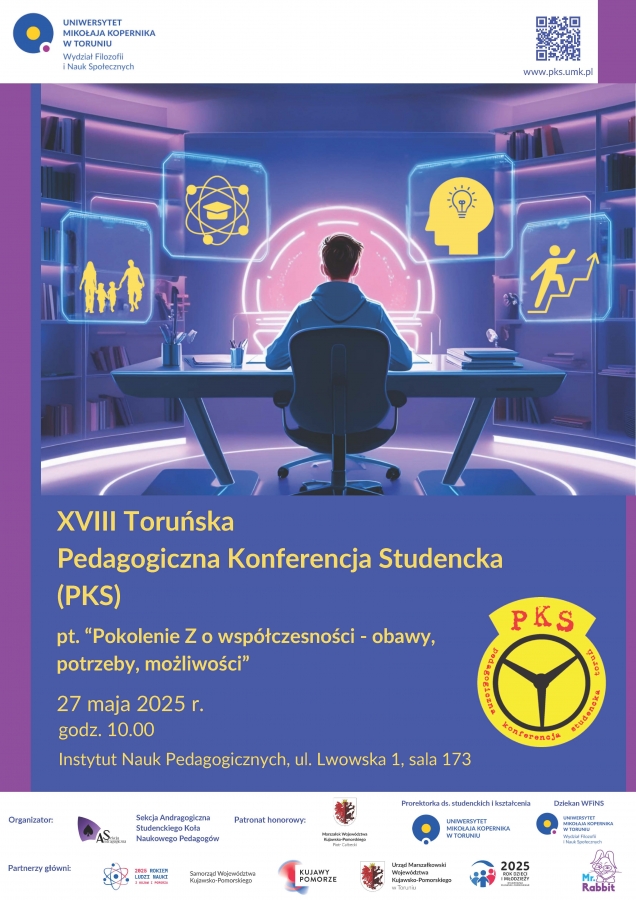 XVIII Toruńska Pedagogiczna Konferencja Studencka (PKS) pt. "Pokolenie Z o współczesności – obawy, potrzeby, możliwości" zdjęcie