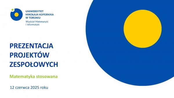 Prezentacja projektów zespołowych - Matematyka stosowana Zdjęcie ilustracyjne