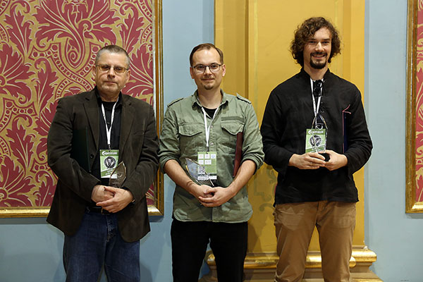 Od lewej: Jacek Inglot, Paweł Piskorski i Radek Rak, tegoroczni laureaci Nagrody [fot. Andrzej Romański]