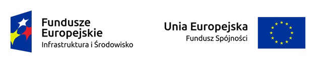 Logotypy: Fundusze Europejskie – Infrastruktura i Środowisko, Unia Europejska- Fundusz Spójności