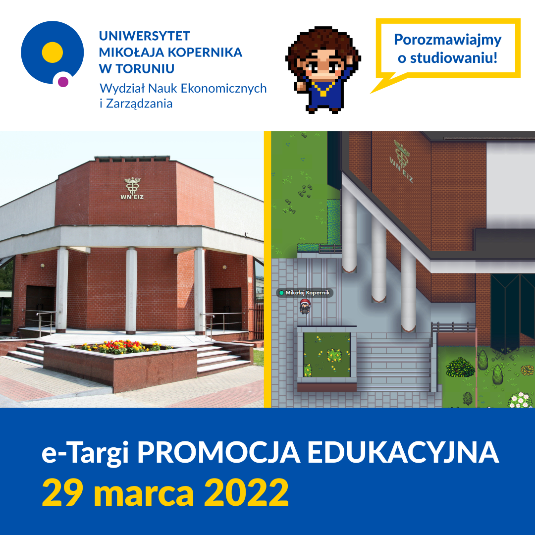 Połączone zdjęcie oraz grafika w stylu pixel art przedstawiające Wydział Nauk Ekonomicznych i Zarządzania. Kliknij, aby powiększyć.