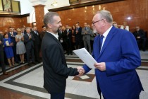 Uroczyste wręczenie nagród za stypendia naukowe i osiągnięcia (Collegium Maximum UMK, 29.09.2017) [fot. Andrzej Romański]
