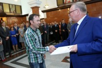 Uroczyste wręczenie nagród za stypendia naukowe i osiągnięcia (Collegium Maximum UMK, 29.09.2017) [fot. Andrzej Romański]
