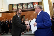Uroczyste wręczenie nagród za stypendia naukowe i osiągnięcia (Collegium Maximum UMK, 29.09.2017) [fot. Andrzej Romański]