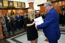 Uroczyste wręczenie nagród za stypendia naukowe i osiągnięcia (Collegium Maximum UMK, 29.09.2017) [fot. Andrzej Romański]
