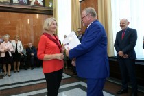 Uroczyste wręczenie nagród za stypendia naukowe i osiągnięcia (Collegium Maximum UMK, 29.09.2017) [fot. Andrzej Romański]