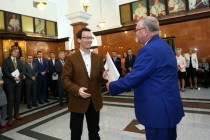 Uroczyste wręczenie nagród za stypendia naukowe i osiągnięcia (Collegium Maximum UMK, 29.09.2017) [fot. Andrzej Romański]
