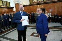 Uroczyste wręczenie nagród za stypendia naukowe i osiągnięcia (Collegium Maximum UMK, 29.09.2017) [fot. Andrzej Romański]