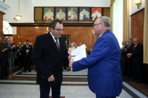 Uroczyste wręczenie nagród za stypendia naukowe i osiągnięcia (Collegium Maximum UMK, 29.09.2017) [fot. Andrzej Romański]