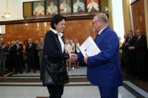 Uroczyste wręczenie nagród za stypendia naukowe i osiągnięcia (Collegium Maximum UMK, 29.09.2017) [fot. Andrzej Romański]