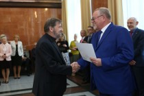 Uroczyste wręczenie nagród za stypendia naukowe i osiągnięcia (Collegium Maximum UMK, 29.09.2017) [fot. Andrzej Romański]