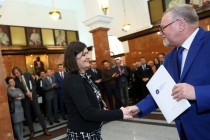 Uroczyste wręczenie nagród za stypendia naukowe i osiągnięcia (Collegium Maximum UMK, 29.09.2017) [fot. Andrzej Romański]