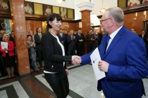 Uroczyste wręczenie nagród za stypendia naukowe i osiągnięcia (Collegium Maximum UMK, 29.09.2017) [fot. Andrzej Romański]