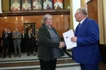 Uroczyste wręczenie nagród za stypendia naukowe i osiągnięcia (Collegium Maximum UMK, 29.09.2017) [fot. Andrzej Romański]