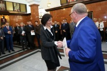 Uroczyste wręczenie nagród za stypendia naukowe i osiągnięcia (Collegium Maximum UMK, 29.09.2017) [fot. Andrzej Romański]