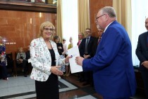 Uroczyste wręczenie nagród za stypendia naukowe i osiągnięcia (Collegium Maximum UMK, 29.09.2017) [fot. Andrzej Romański]
