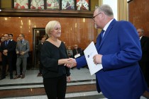 Uroczyste wręczenie nagród za stypendia naukowe i osiągnięcia (Collegium Maximum UMK, 29.09.2017) [fot. Andrzej Romański]