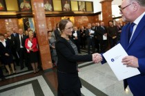 Uroczyste wręczenie nagród za stypendia naukowe i osiągnięcia (Collegium Maximum UMK, 29.09.2017) [fot. Andrzej Romański]