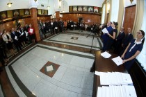 Uroczyste wręczenie nagród za stypendia naukowe i osiągnięcia (Collegium Maximum UMK, 29.09.2017) [fot. Andrzej Romański]