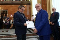 Uroczyste wręczenie nagród za stypendia naukowe i osiągnięcia (Collegium Maximum UMK, 29.09.2017) [fot. Andrzej Romański]