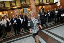Uroczyste wręczenie nagród za stypendia naukowe i osiągnięcia (Collegium Maximum UMK, 29.09.2017) [fot. Andrzej Romański]