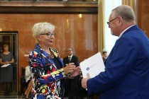 Uroczyste wręczenie nagród za stypendia naukowe i osiągnięcia (Collegium Maximum UMK, 29.09.2017) [fot. Andrzej Romański]