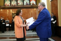 Uroczyste wręczenie nagród za stypendia naukowe i osiągnięcia (Collegium Maximum UMK, 29.09.2017) [fot. Andrzej Romański]