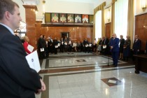 Uroczyste wręczenie nagród za stypendia naukowe i osiągnięcia (Collegium Maximum UMK, 29.09.2017) [fot. Andrzej Romański]