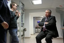 Gen. Simon Worden z NASA w Instytucie Fizyki (12.02.2018) [fot. Andrzej Romański]